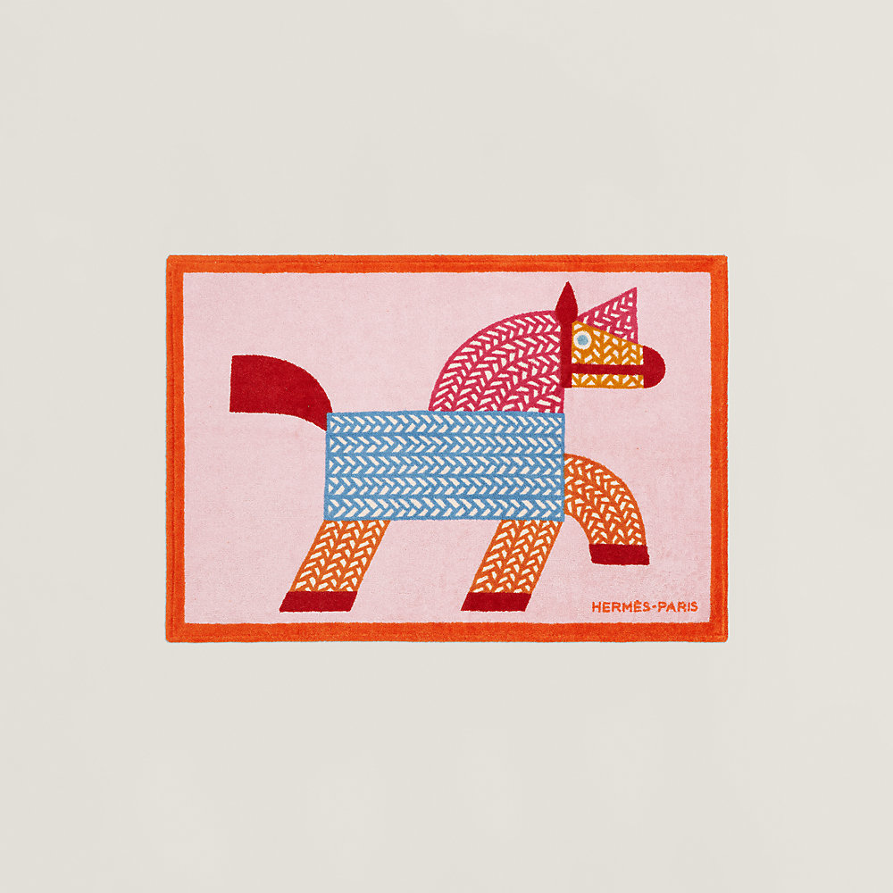 Animaux Nattes beach towel - Pink | Hermès Finland